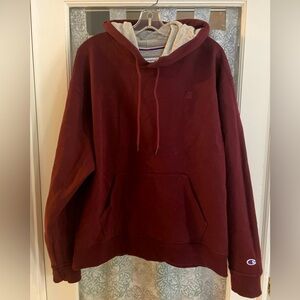 Champion Maroon Unisex Hoodie Size Large